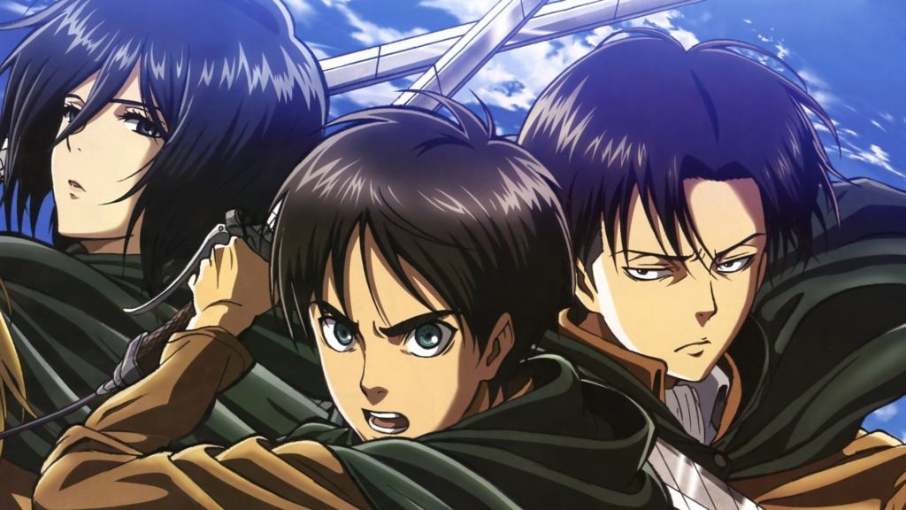 Eren, Mikasa and Levi